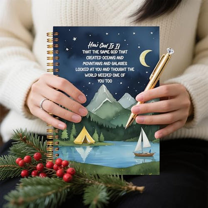 Inspirational Christian Notebook, How Cool Is It That the Same God Motivational Bible Journal, Prayer Journal for Women Men, Church Notes Journal, Spiral Notebooks 5.5x8.3 Inch - color: Notebook-17