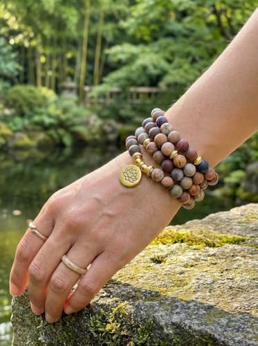 Mala Bead Strand Bracelet, 108 Buddhist Prayer Beads Yoga Meditation Green Malachite Beads Necklace Women man - style: Picasso Beads