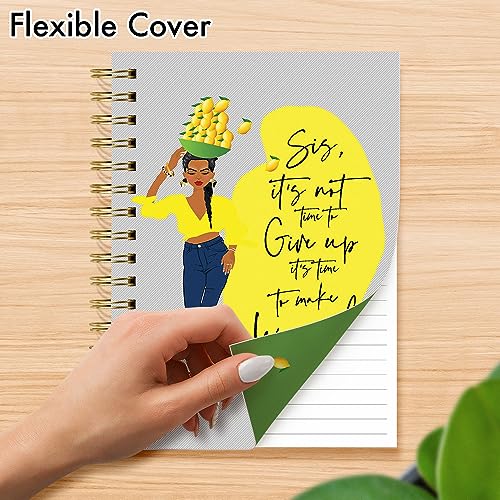 Designer Greetings, Designer Papers Flex Cover Journal with Elastic Band, Sis, Make Lemonade Design - 320 Pages (6” x 8.25”) - Back-to-School Supplies, Creative Writing, Personal Notes - style: Sis, Make Lemonade