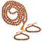 Wonder Care Authentic Rudraksha Mala | 5face Genuine Himalayan Rudraksha bracelet | Rudraksha Bead| Beaded Bracelets for Men | Pendant Necklace with Bead Bracelets - color: 8mm mala +2 bracelet