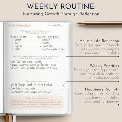 Premium Gratitude Journal for Women – 6 Month Guided Daily Prompts – Hardcover, 249 Pages, Lay Flat, 100gsm Paper, Gift Boxed – Affirmation, Self Care Gifts for Women, Mindfulness, Wellness - color: Gratitude - Beige