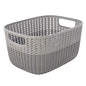 Simplify 2 Tone Sailor Knot Plastic Storage Tote | Decorative Basket | Closet Organization | De-clutter | Accessories | Toys | Bathroom Organization | Medium | Grey/Grey