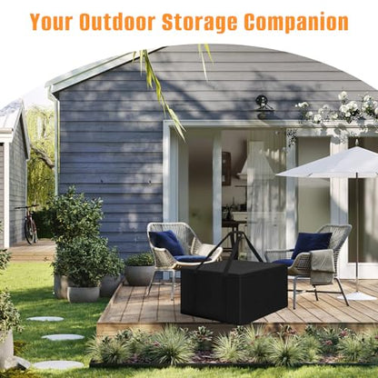 LYHNMW Outdoor Cushion Storage Bag, 600D Oxford Fabric Waterproof Extra Large Patio Furniture Bag, Cushion Organizer Bag with Zipper & Padded Handle(32"L x 32"W x 24"H) - size: 32"L x 32"W x 24"H