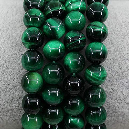 Keleny Gem Semi Precious Gemstones 8mm Natural Stone Round Beads Rock Crystal Jasper Stretch Bracelet 7 Inch Unisex - color: Green