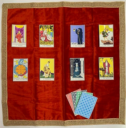 SMMS Spiritual Velvet Table Cloth Altar Tarot Spread (Red, Medium- 61cm*61cm/ 24inch*24inch) - color: Red, size: Medium- 61cm*61cm/ 24inch*24inch