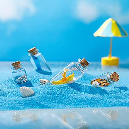 Geiserailie 45 Pcs Mini Glass Bottles with Cork Stoppers Spell Jar Mini Glass Vials Potion Bottles Clear Wishing Jars with 50 Eye Screws 3 Funnels for Party Favors DIY Art Crafts Decoration(Medium) - size: Medium