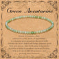 BONNY BOXX Natural Genuine Gemstone Faceted Round Beads Bracelets, 3mm Adjustable Stretchy Tiny Faceted Black Tourmaline Bracelet, Healing Crystal Reiki Chakra Dainty Jewelry Fashion Gifts - color: Green Aventurine