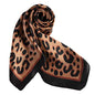 ANDANTINO 100% Mulberry Silk Square Scarf for Hair-25.6" X25.6'' Women Men Natural Silk Neckerchief Digital Printed Headscarf - color: Brown Cheetah Print