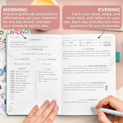 Clever Fox Self-Care Journal Premium – Daily Gratitude & Mental Health Notebook for Women – Reflection & Personal Development Journal (Turquoise) - color: Turquoise