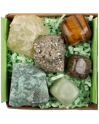 Crystals and Healing Stones Set for Anxiety, Relaxation Spiritual Crystals Gift for Meditation, Manifestation, Zen, Reiki, Fengshui (Crystal for Money & Success) - color: Crystal for Money & Success