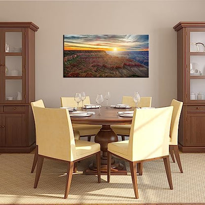 LevvArts National Park Canvas Wall Art Beautiful Sunset at Grand Canyon Arizona USA Scenery Picture Print on Canvas Modern Home Living Room Decor Art Stretched and Framed 24x48