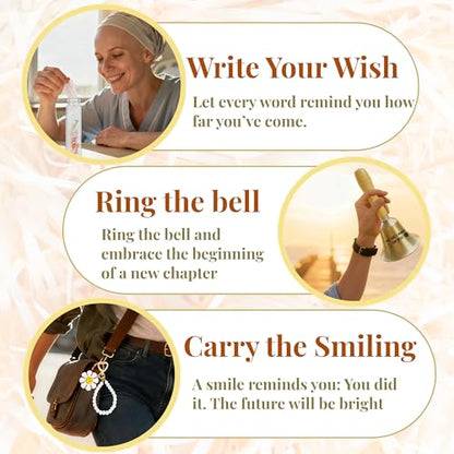 Cancer Survivor Gift Set for Women|End of Chemo Gift|Cancer Survivor Recovery Milestone Celebration Gifts|I Rang The Bell End of Chemo Last Day of Chemo Treatment Gifts - color: White Flower Smiling Face Suit