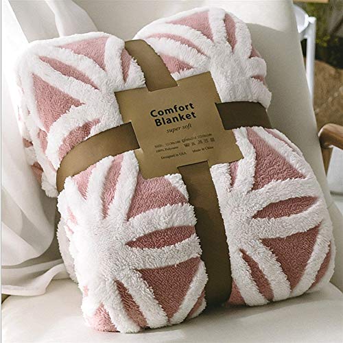 UKELER Luxury Soft Sherpa Throw Blanket Comfort Fuzzy Soft Sherpa Fleece Blanket for Bed/Couch/Sofa/Office/Camping, 60'' x 50'', Pink - color: C-pink, size: 50''x60''