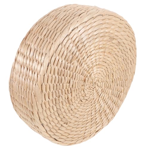 Natural Straw Woven Meditation Cushion Simple Style Floor Mat for Yoga and Relaxation Comfortable Seating Pad for Home and Zen Practices Height