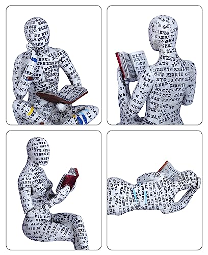 Pulp Reading Women Figurine Decor Thinker Statue Modern Abstract Art Sculpture Resin Collectible Reading Figurines for Living Room Desk Table Bookshelf Shelf Office Desktop Home Decoration (style 4) - style: Style 4