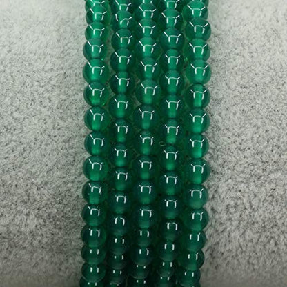 Keleny 4mm Natural Round Beads Gemstones Rock Crystal Stretch Bracelet 7 Inch Unisex - color: Dyed Green Agate