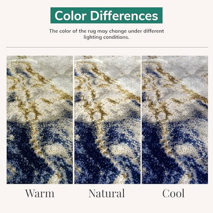 LUXE WEAVERS Marble Blue Area Rug 2x3 Modern Abstract Swirl Design Non-Shedding Carpet - color: Blue, size: 2' x 3' (Rectangular)