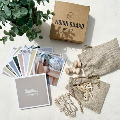 SIMPLY RSB The Ultimate Vision Board Kit and Inspirational Gift | 100 Motivational Cards, Complete Wall Decor Accessories (with Wall Accessories) - style: With Wall Accessories