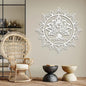 Metal Mandala Zen Wall Art, Zen Wall Decor, Lotus Flower Yoga Metal Wall Art, Meditation Wall Decor for Living Room, Bedroom, Yoga Room (White,28" H x 28" W / 70x70cm)