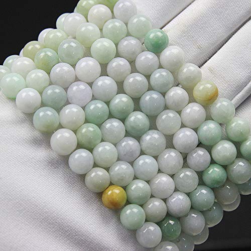 MJDCB Featured Men Women 8mm Beads Bracelet Elastic Natural Stone Yoga Bracelet Bangle 6.7" - color: Jadeite