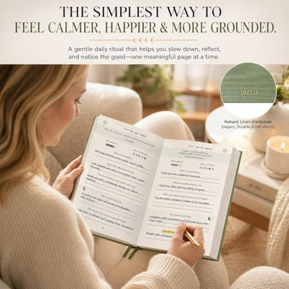 Gratitude Journal 2026 – Undated Daily Gratitude Journal with Upgraded Dynamic Prompts & Gift Box – 5 Minute Reflection, Mindfulness & Happiness Journal for Women & Men - color: Sage Green