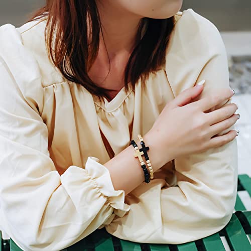 Natural Wood Beads Bracelet for Men Women Wooden Bracelet for Prayer Meditation Healing - color: B2: 2Pcs