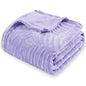 Super Soft Flannel Fleece Throw Blanket, Lightweight Cozy Warm Leaves Textured Plush Blanket for Bed Couch Sofa, 60 x 80 Inches, Lilac - color: Lilac, size: 60x80 IN