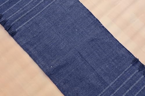 Jaipur Art & Rugs Cotton Yoga Rug - Eco-Friendly Hand-Woven Thick Mat (24”x72”x5mm) for Everyday Fitness at Home - Comfortable & Extra-Long - color: Navy Blue