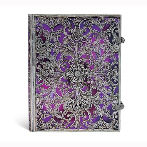 Aubergine Ultra Lined Hardcover Journal, 240pg, 120GSM by Paperblanks (Silver Filigree Collection)