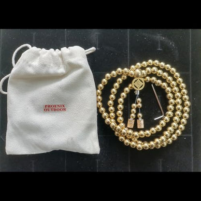 108 Destiny Nepal Prayer Full Metal Buddism Bead Mala Necklace (full brass)