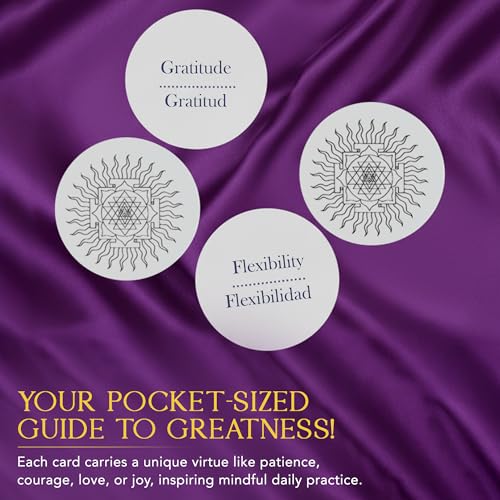 SANA Numerana Bag of Virtues Daily Mindfulness Cards for Morning Routines & Families - 99 Sacred Affirmations for Spiritual Alignment and Intention Setting