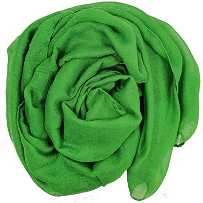 Women's Cotton Scarves Lady Light Soft Fashion Solid Scarf Wrap Shawl - color: Green2