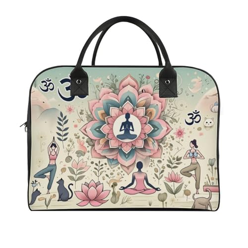 Large Capacity Travel Handbag with Zipper, Portable Nylon Crossbody Bag for Men Women Overnight Sports Gym Coastal | Portable