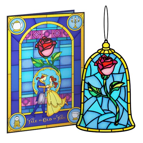 Lovepop Everyday Disney's Beauty and The Beast Suncatcher Card for Her and Him - 3D Greeting Cards for Men, Women - Tale as Old as Time - 5" x 7" Card - Blank Notecard & Envelope Included - color: Disney's Beauty and The Beast Tale as Old as Time Suncatch