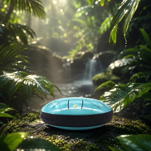 Rain Drum for Outside Garden, MIUYA 6 Inch 11 Notes Steel Tongue Drum for Adults, Beginner Percussion Instrument for Meditation Yoga, Macaron Mint - color: Macaron Mint