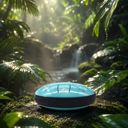 Rain Drum for Outside Garden, MIUYA 6 Inch 11 Notes Steel Tongue Drum for Adults, Beginner Percussion Instrument for Meditation Yoga, Macaron Mint - color: Macaron Mint
