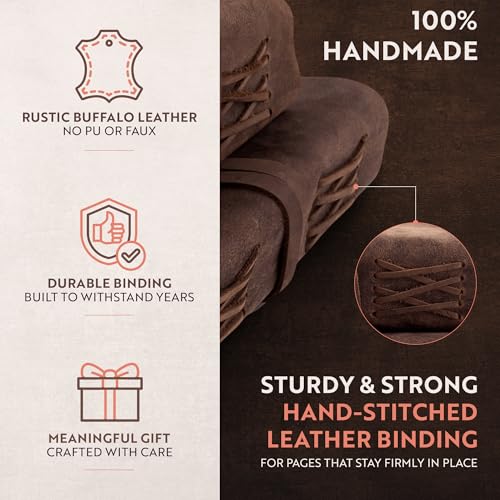 moonster Leather Journal with Embossed Heart Shape - Non Refillable 8x6″ Lined Notebook - 400 Pages College Ruled Kraft Paper - Inspirational Small Notebook - Leather Journals for Women - size: 8" x 6"