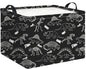 Rectangle Storage Basket with Handles,Collapsible Storage Bin,Books Box,Gift Basket(Black Line Dinosaur) - color: Black Line Dinosaur
