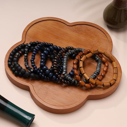 MILAKOO Mens Beaded Bracelets Tribal Wooden Elastic Adjustable Prayer Beads Wrap Cuff for Women - color: L: 10pcs