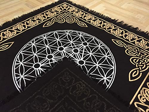 Indian Consigners Altar Cloth Geometric Witchcraft Alter Tarot Spread Top Cloth Wiccan Square Spiritual 18 by 18 Sacred(Geometric Gold Silver) - color: Geometric Gold Silver