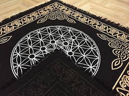 Indian Consigners Altar Cloth Geometric Witchcraft Alter Tarot Spread Top Cloth Wiccan Square Spiritual 18 by 18 Sacred(Geometric Gold Silver) - color: Geometric Gold Silver