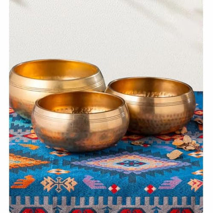 Tibetan Handmade Brass Singing Bowl, Yoga Meditation Bowl for Sound Healing Stress Relief 1pc(12cm) - size: 12cm