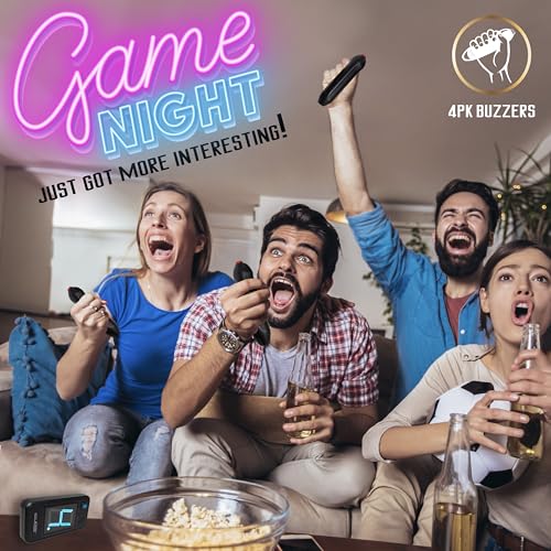 Digital Energy Wireless Handheld Game Buzzer System - Console Displays First Buzz-in - Great for Jeopardy, Family Feud, Trivia and Buzzer Games - 4 Joystick Buzzers - size: 4 Player