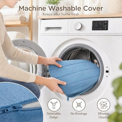 Codi Thick Replacement Couch Cushions 2 Sets, Upholstery Foam with Washable Covers for Sofa Cushion Chair Meditation - 24 × 24 × 5 Inch, High Density Foam, Blue - color: Blue, size: 24 Inch (Pack of 2)