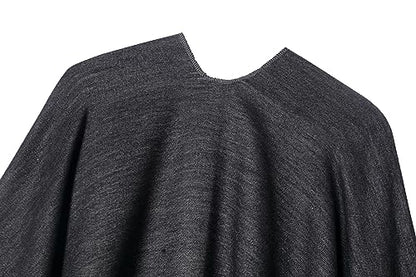 Women's Shawl Wrap Poncho Cape Cardigan Open Front Coat Shawl Wrap Scarf for Spring Fall Winter - color: Champagne Black