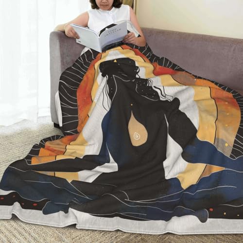 Yoga Meditation Printed Flannel Throw Blanket, Plush Warm Sofa Throw Blanket for Couch, Bed, Travel, Camping, Cinema 60x50 Inch - size: 60x50 Inch