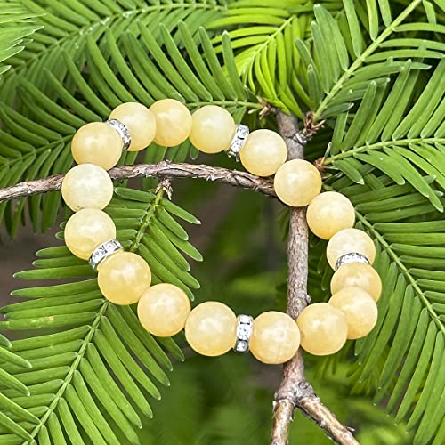 Healing Bracelet For Women Anxiety Crystal Bracelet Chakra Beaded Bracelets Rose Quartz Crystals And Healing Stones Yoga Bead Bracelet Calming Stretch Bracelet Stress Relief Gifts For Women - color: Yellow-Jade