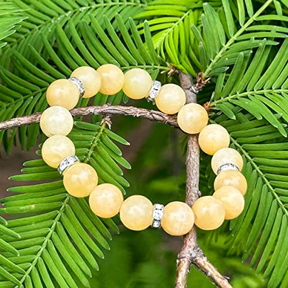 Healing Bracelet For Women Anxiety Crystal Bracelet Chakra Beaded Bracelets Rose Quartz Crystals And Healing Stones Yoga Bead Bracelet Calming Stretch Bracelet Stress Relief Gifts For Women - color: Yellow-Jade