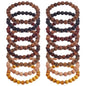16 Pcs 8 Styles Wooden Beaded Bracelet, Adjustable Elastic Bracelets Natural Sandalwood Round Beaded Stretch Bracelet Friendship Bracelets for Men Women Gifts