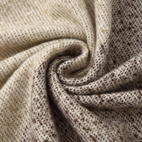 Women Shawl Wrap Poncho Cape Cardigan Open Front Coat Warm Scarf for Spring Fall Winter Cold Weather Days - color: Light Khaki Beige